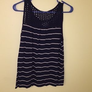 Medium navy and white striped tank top